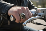 Big Bronze Skull Ring Antique, Distressed Biker Ring – Stainless Steel SR42