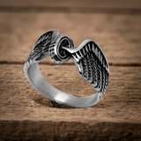 Ladies Winged Wheel Ring Motorcycle Biker Ring Stainless Steel SR44