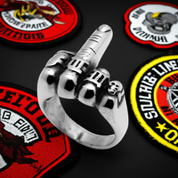 Middle Finger Ring Unisex Biker Jewelry Stainless Steel Up to Size 20 SR45