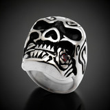 Huge Skull Ring with Red Rose Ring Biker Jewelry Stainless Steel  SR46