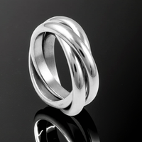 Tri Band Ring 3 Piece Ring Wedding Band Stainless Steel Biker Jewelry SR47