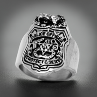 Police Shield Ring Men's Stainless Steel Ring SR49