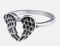 Mini Angel Wings Ring Stainless Steel SR51
