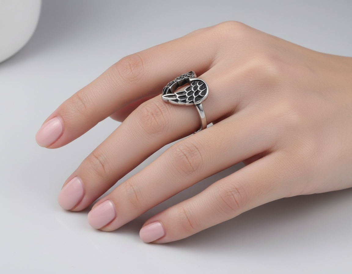 Mini Angel Wings Ring Ladies Stainless Steel SR51 – Stainless Steel ...
