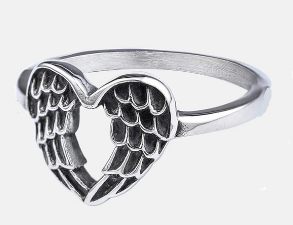Mini Angel Wings Ring Stainless Steel SR51