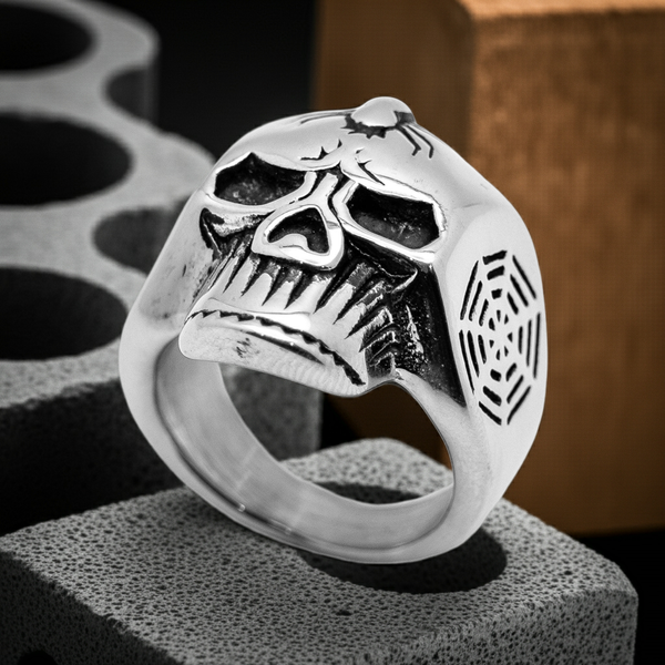 Spider Skull Ring Biker Jewelry Men's Stainless Steel SR56