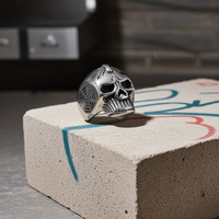 Spider Skull Ring Biker Jewelry Men's Stainless Steel SR56