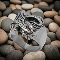 "Live to Ride - Ride to Live* Eagle Ring Stainless Steel Biker Ring SR58