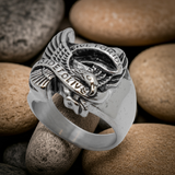 "Live to Ride - Ride to Live* Eagle Ring Stainless Steel Biker Ring SR58