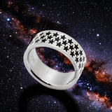 "Many Stars" Unisex Ring 8mm Stainless Steel Wedding Band SR64