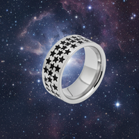 "Many Stars" Unisex Ring 8mm Stainless Steel Wedding Band SR64