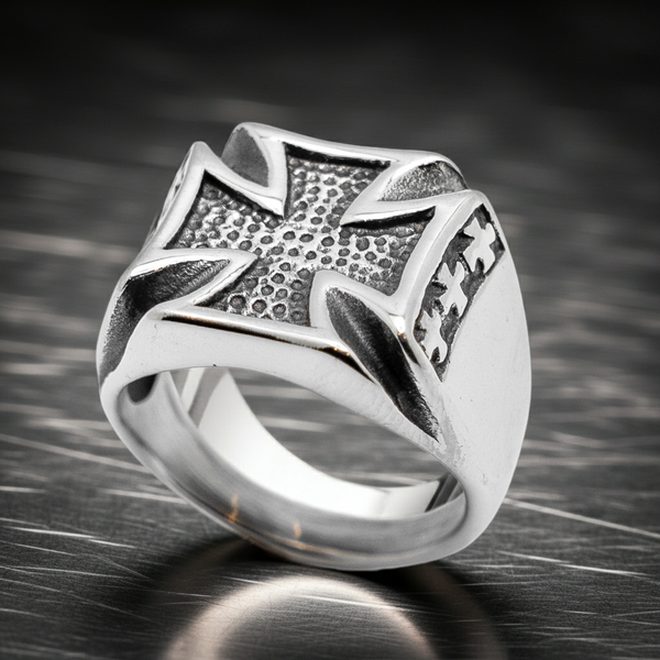 Iron Cross Biker Ring Men's Heavy Duty Stainless Steel SR69