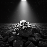 Hot Skull Ring with Two Hot Women Men's Stainless Steel SR70