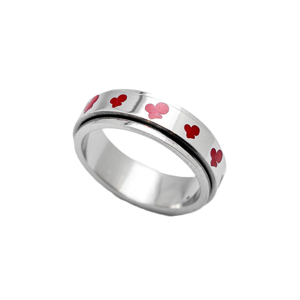 Cherries on a Spinner Ring Biker Jewelry Stainless Steel SR71
