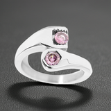 Ladies Wrench Ring October Pink CZs Stainless Steel  SR79