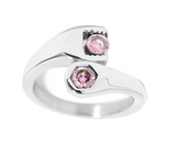 Ladies Wrench Ring October Pink CZs Stainless Steel  SR79