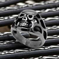 Open Skull Ring Men's Biker Stainless Steel Ring SR7