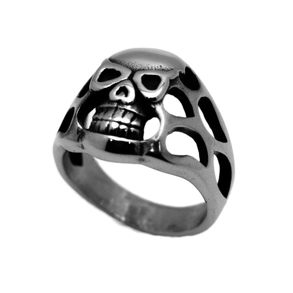 Open Skull Ring Men's Biker Stainless Steel Ring SR7