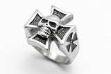 Iron Cross & Skull Ring Unisex Biker Jewelry Stainless Steel SR81