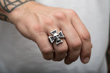 Iron Cross & Skull Ring Unisex Biker Jewelry Stainless Steel SR81