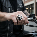 Iron Cross & Skull Ring Unisex Biker Jewelry Stainless Steel SR81
