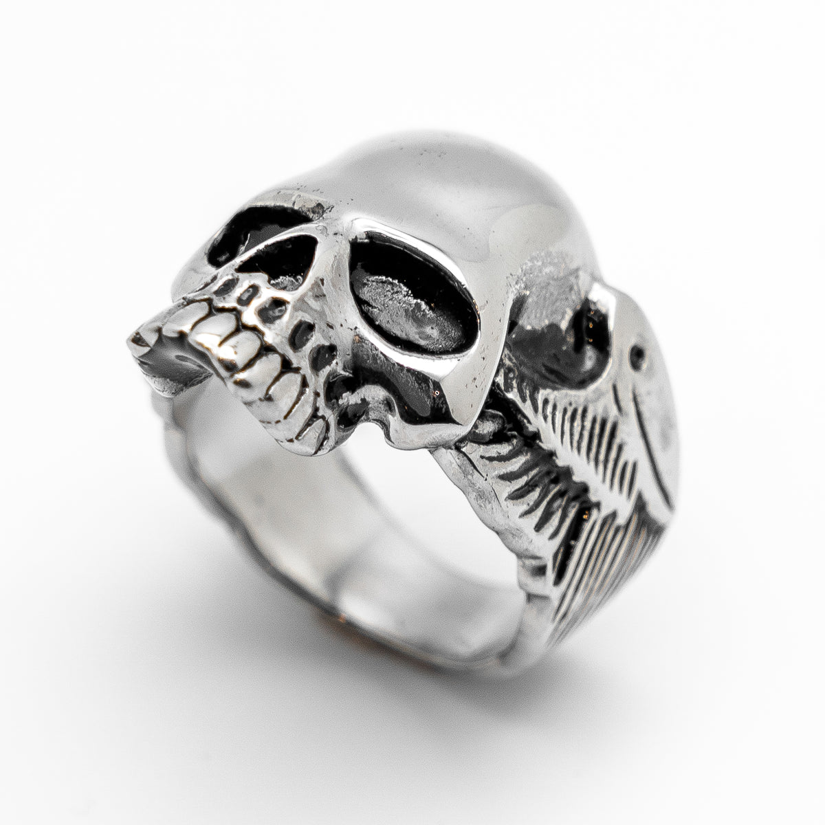 Heavy Metal Jewelry Biker Skull Ring/Wings Stainless Steel – Stainless ...