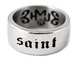 "SAINT" Ring Unisex Wedding Band Religious Stainless Steel SR84