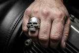 Cracked Skull Ring Men's Biker Ring Heavy Stainless Steel SR85