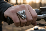 V-Twin Motor Ring Motorcycle Engine Biker Ring Stainless Steel SR87