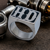 "HD" Signet Ring Biker Stainless Steel Heavy Metal Jewelry SR95