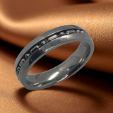 Beaded Chain Comfort Fit Ring Unisex Wedding Band Stainless Steel SR9