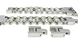 Mini Bike Chain Watch Band Ladies Double Bling Motorcycle Tennis Bracelet W2