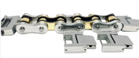 Motorcycle Bike Chain Watch Band Tri Color Silver, Gold & Black Bracelet W8