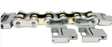 Motorcycle Bike Chain Watch Band Tri Color Silver, Gold & Black Bracelet W8