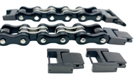 Men's Bike Chain Watch Band Fits Apple Black and Silver Stainless Steel W9