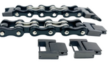 Men's Bike Chain Watch Band Fits Apple Black and Silver Stainless Steel W9