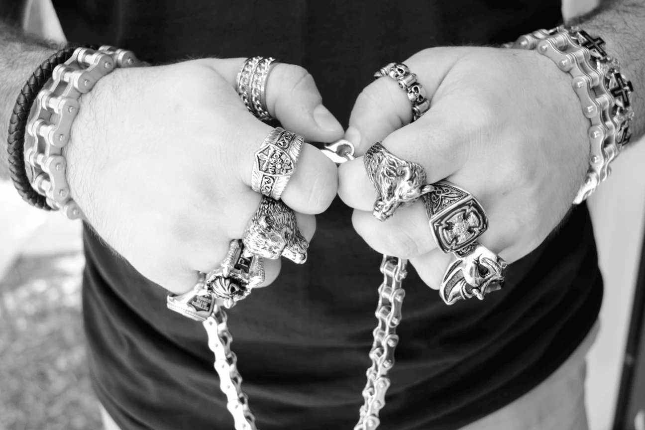 Wholesale stainless 2025 steel biker jewelry