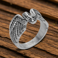 Ladies Winged Wheel Ring Motorcycle Biker Ring Stainless Steel SR44