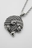 Heavy, Big Native Chief Pendant / 4mm Rope Chain Stainless Steel<br> SP77-R