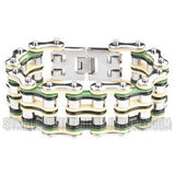 Heavy Metal Jewelry Men's Motorcycle Bike Chain Bracelet Multi-Colored Links Stainless Steel SB1135