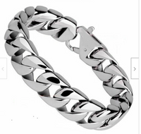 Biker Jewelry Men's Big Curb Link Stainless Steel Designer Bracelet SB11