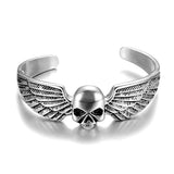 Skull & Wings Biker Jewelry Cuff Motorcycle Biker Bracelet Stainless Steel SB125