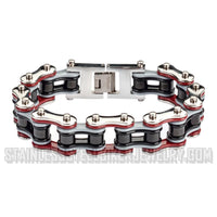 Heavy Metal Jewelry Men's Motorcycle Bike Chain Biker Bracelet Stainless Steel Multi-Color/Double Link SB1309