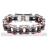 Heavy Metal Jewelry Men's Motorcycle Bike Chain Biker Bracelet Stainless Steel Multi-Color/Double Link SB1309