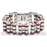 Heavy Metal Jewelry Men's Primary Motorcycle Bike Chain Bracelet Multi-Color Links Stainless Steel SB1310