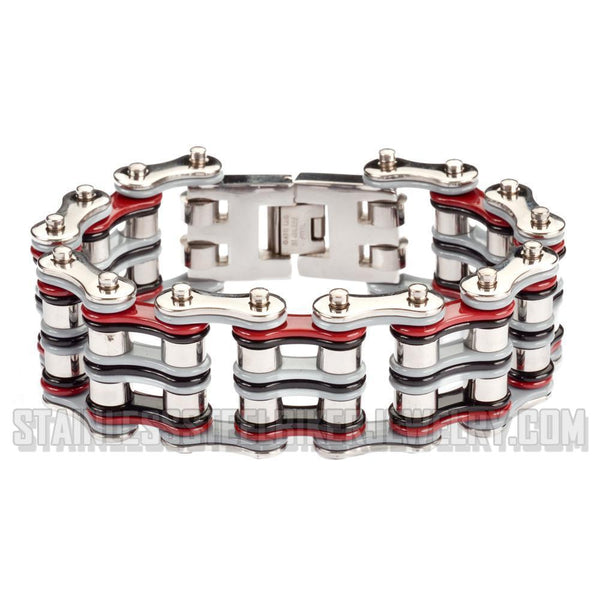 Heavy Metal Jewelry Men's Primary Motorcycle Bike Chain Bracelet Multi-Color Links Stainless Steel SB1310