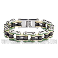 Heavy Metal Jewelry Men's Motorcycle Bike Chain Biker Bracelet Stainless Steel Multi-Color/Double Link SB1314