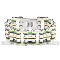 Heavy Metal Jewelry Men's Primary Motorcycle Bike Chain Bracelet Multi-Color Links Stainless Steel SB1318