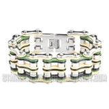 Heavy Metal Jewelry Men's Primary Motorcycle Bike Chain Bracelet Multi-Color Links Stainless Steel SB1318