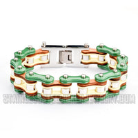 Heavy Metal Jewelry Men's Motorcycle Bike Chain Biker Bracelet Stainless Steel Multi-Color/Leather SB1319